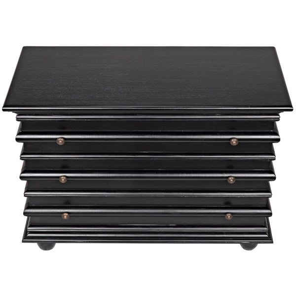 Ascona Small Chest, Hand Rubbed Black-Noir Furniture-Blue Hand Home