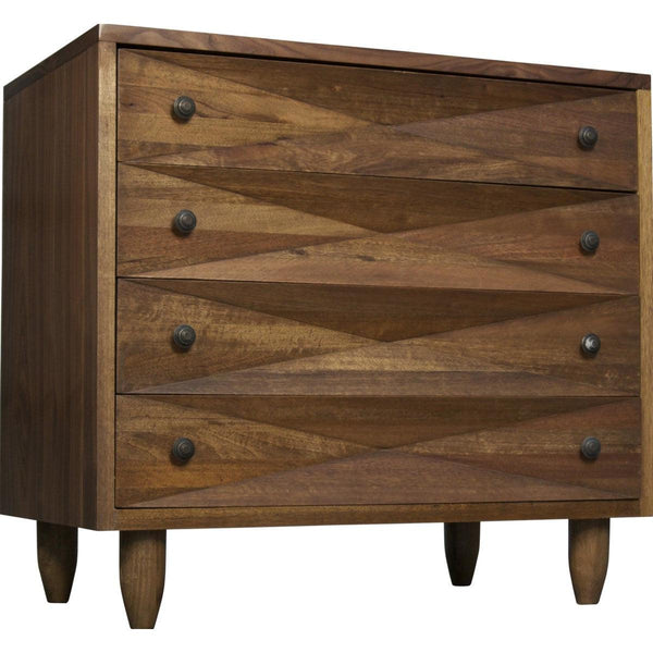 Noir Furniture Diamond Chest, Dark Walnut-Noir Furniture-Blue Hand Home