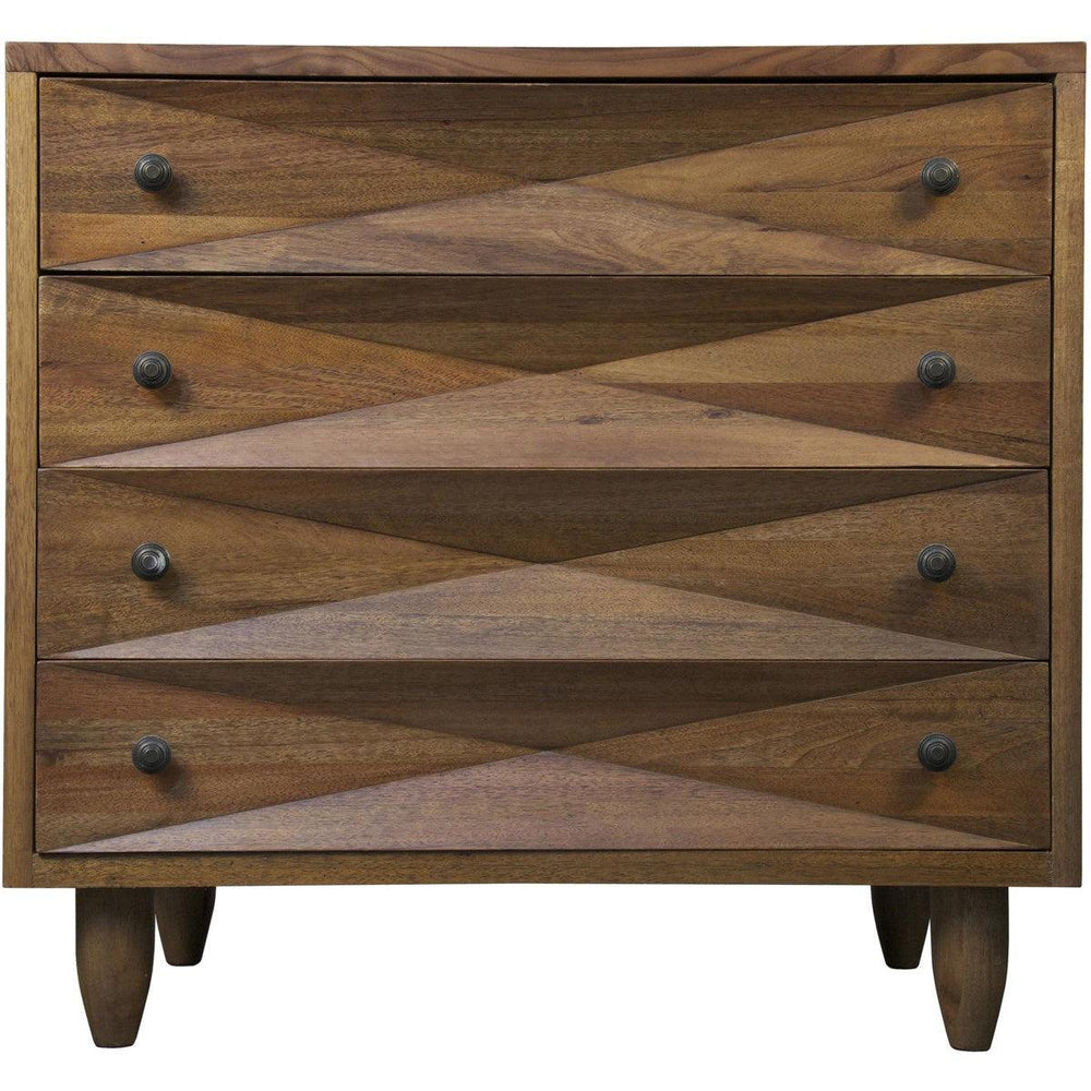 Noir Furniture Diamond Chest, Dark Walnut-Noir Furniture-Blue Hand Home