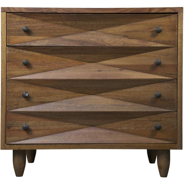 Noir Furniture Diamond Chest, Dark Walnut-Noir Furniture-Blue Hand Home