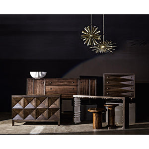 Noir Furniture Diamond Chest, Ebony Walnut-Noir Furniture-Blue Hand Home