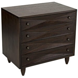 Noir Furniture Diamond Chest, Ebony Walnut-Noir Furniture-Blue Hand Home