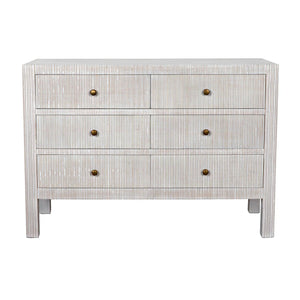 Conrad 6 Drawer Dresser, White Wash-Noir Furniture-Blue Hand Home