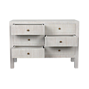 Conrad 6 Drawer Dresser, White Wash-Noir Furniture-Blue Hand Home