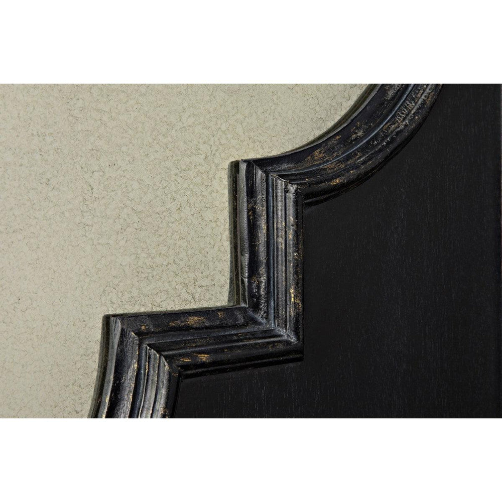 Noir Good Luck Mirror Black with Gold Trim-Noir Furniture-Blue Hand Home
