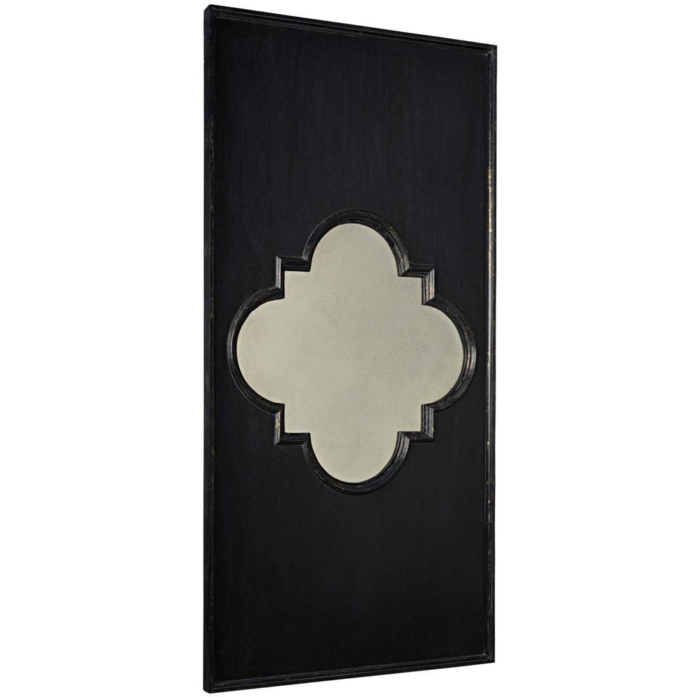 Noir Good Luck Mirror Black with Gold Trim-Noir Furniture-Blue Hand Home