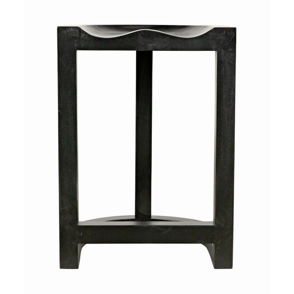 Noir Saddle Counter Stool, Hand Rubbed Black-Noir Furniture-Blue Hand Home