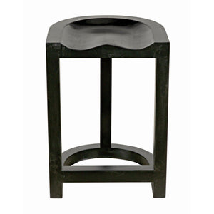 Noir Saddle Counter Stool, Hand Rubbed Black-Noir Furniture-Blue Hand Home