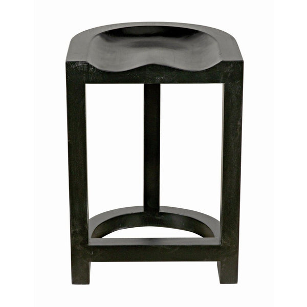 Noir Saddle Counter Stool, Hand Rubbed Black-Noir Furniture-Blue Hand Home