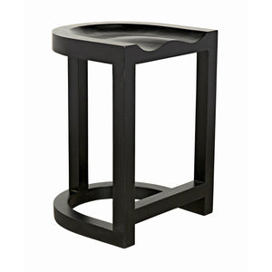 Noir Saddle Counter Stool, Hand Rubbed Black-Noir Furniture-Blue Hand Home