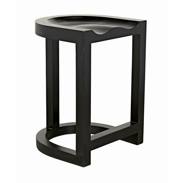 Noir Saddle Counter Stool, Hand Rubbed Black-Noir Furniture-Blue Hand Home