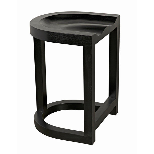Noir Saddle Counter Stool, Hand Rubbed Black-Noir Furniture-Blue Hand Home