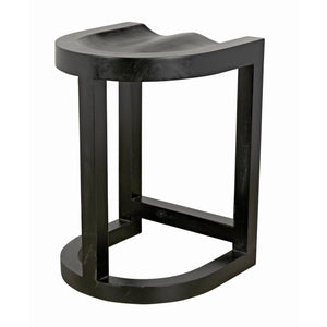 Noir Saddle Counter Stool, Hand Rubbed Black-Noir Furniture-Blue Hand Home