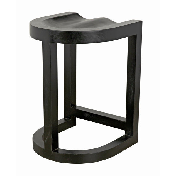 Noir Saddle Counter Stool, Hand Rubbed Black-Noir Furniture-Blue Hand Home