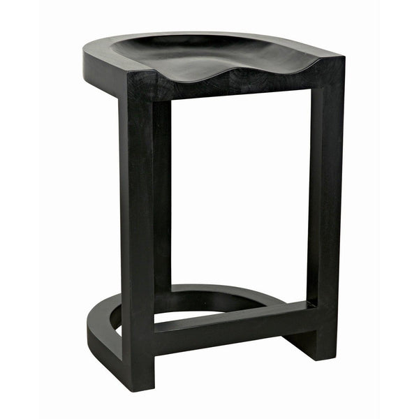 Noir Saddle Counter Stool, Hand Rubbed Black-Noir Furniture-Blue Hand Home