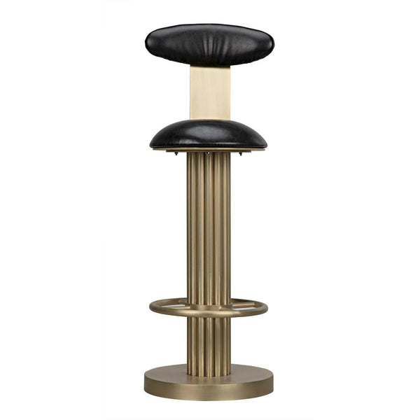 Noir Sedes Bar Stool, Steel with Brass Finish-Noir Furniture-Blue Hand Home