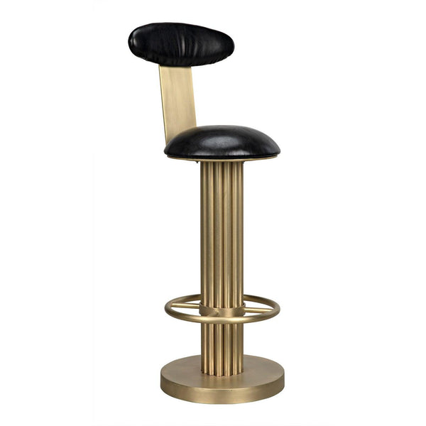 Noir Sedes Bar Stool, Steel with Brass Finish-Noir Furniture-Blue Hand Home
