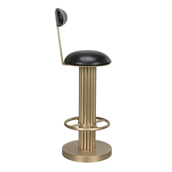 Noir Sedes Bar Stool, Steel with Brass Finish-Noir Furniture-Blue Hand Home