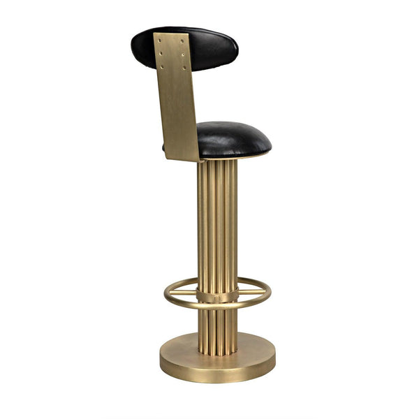 Noir Sedes Bar Stool, Steel with Brass Finish-Noir Furniture-Blue Hand Home