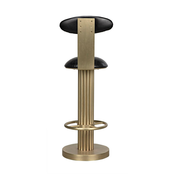 Noir Sedes Bar Stool, Steel with Brass Finish-Noir Furniture-Blue Hand Home