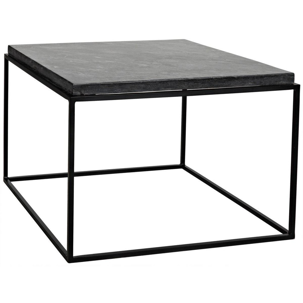 Noir Furniture Lomax Coffee Table, Black Metal Finish with Black Stone-Noir Furniture-Blue Hand Home