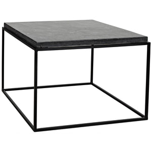 Noir Furniture Lomax Coffee Table, Black Metal Finish with Black Stone-Noir Furniture-Blue Hand Home