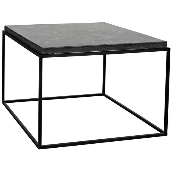 Noir Furniture Lomax Coffee Table, Black Metal Finish with Black Stone-Noir Furniture-Blue Hand Home