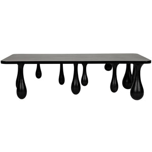 Noir Drop Coffee Table, Hand Rubbed Black-Noir Furniture-Blue Hand Home
