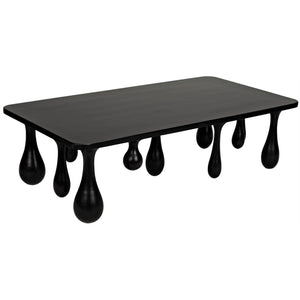 Noir Drop Coffee Table, Hand Rubbed Black-Noir Furniture-Blue Hand Home