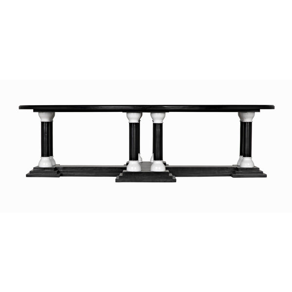 Noir Desoto Coffee Table, Hand Rubbed Black and Solid White-Noir Furniture-Blue Hand Home