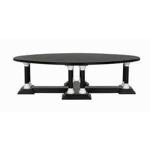 Noir Desoto Coffee Table, Hand Rubbed Black and Solid White-Noir Furniture-Blue Hand Home