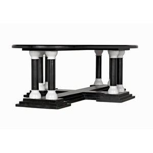 Noir Desoto Coffee Table, Hand Rubbed Black and Solid White-Noir Furniture-Blue Hand Home