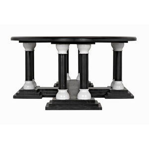 Noir Desoto Coffee Table, Hand Rubbed Black and Solid White-Noir Furniture-Blue Hand Home