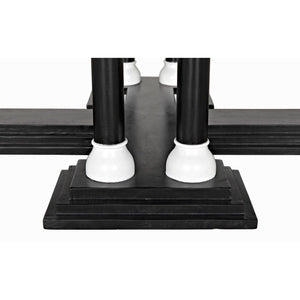 Noir Desoto Coffee Table, Hand Rubbed Black and Solid White-Noir Furniture-Blue Hand Home