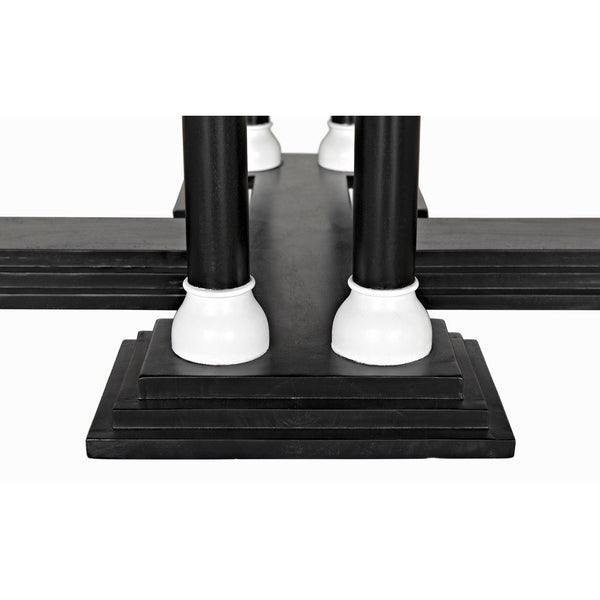 Noir Desoto Coffee Table, Hand Rubbed Black and Solid White-Noir Furniture-Blue Hand Home