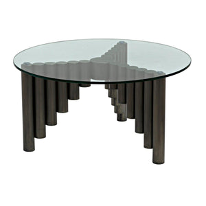 Organum Coffee Table, Gun Metal Finish-Noir Furniture-Blue Hand Home
