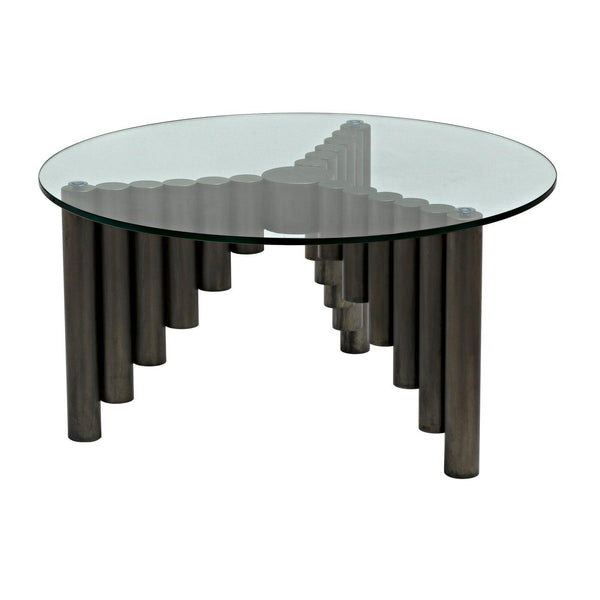 Organum Coffee Table, Gun Metal Finish-Noir Furniture-Blue Hand Home