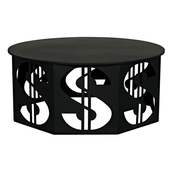 Dollar Coffee Table, Black Steel-Noir Furniture-Blue Hand Home