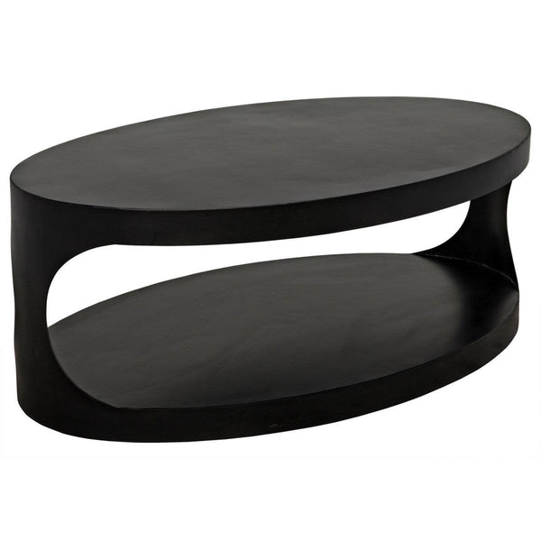 Noir Furniture Eclipse Oval Coffee Table, Black Metal-Noir Furniture-Blue Hand Home