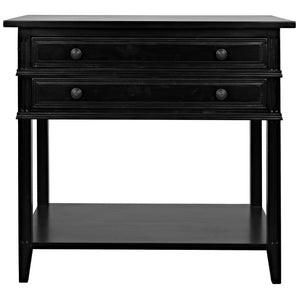 Colonial 2-Drawer Side Table, Distressed Black-Noir Furniture-Blue Hand Home