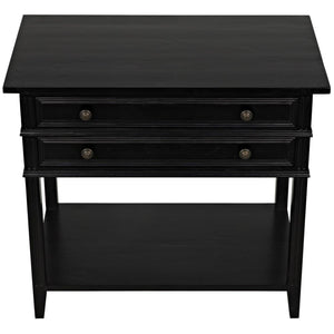 Colonial 2-Drawer Side Table, Distressed Black-Noir Furniture-Blue Hand Home