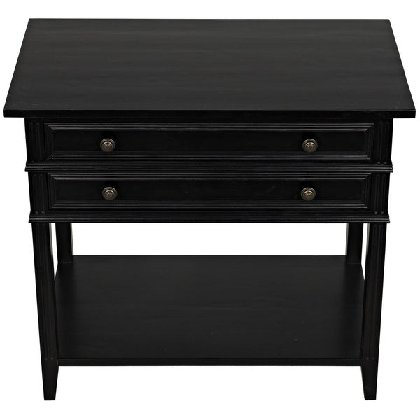 Colonial 2-Drawer Side Table, Distressed Black-Noir Furniture-Blue Hand Home