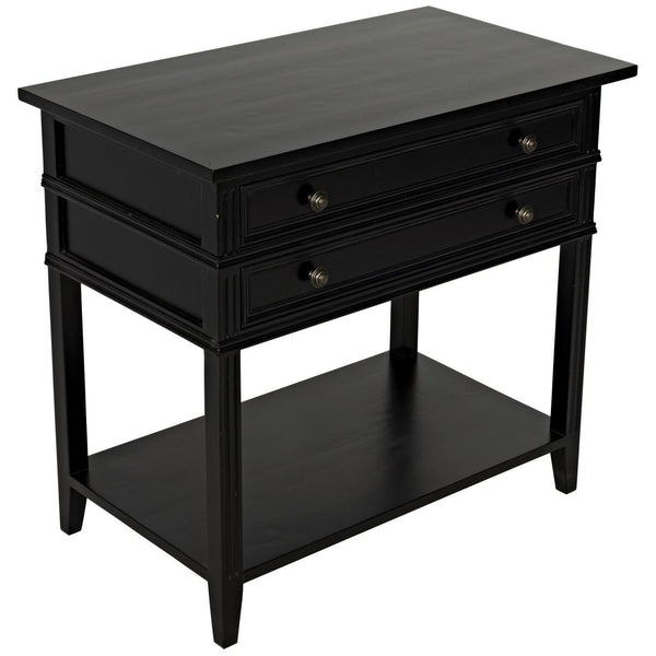 Colonial 2-Drawer Side Table, Distressed Black-Noir Furniture-Blue Hand Home