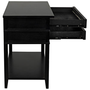 Colonial 2-Drawer Side Table, Distressed Black-Noir Furniture-Blue Hand Home