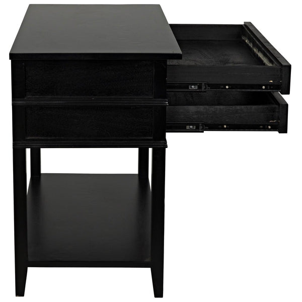 Colonial 2-Drawer Side Table, Distressed Black-Noir Furniture-Blue Hand Home