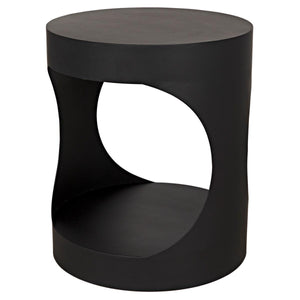 Noir Furniture Eclipse Round Side Table, Black Metal-Noir Furniture-Blue Hand Home