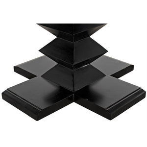 Noir Zig-Zag Base Dining Table, 48", Hand Rubbed Black-Noir Furniture-Blue Hand Home