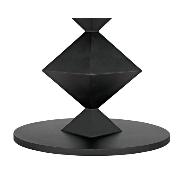 Noir Katana Oval Dining Table, Black Metal-Noir Furniture-Blue Hand Home