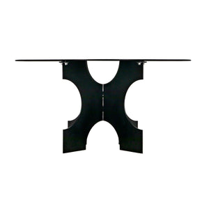 Noir Element Dining Table, Black Metal-Noir Furniture-Blue Hand Home