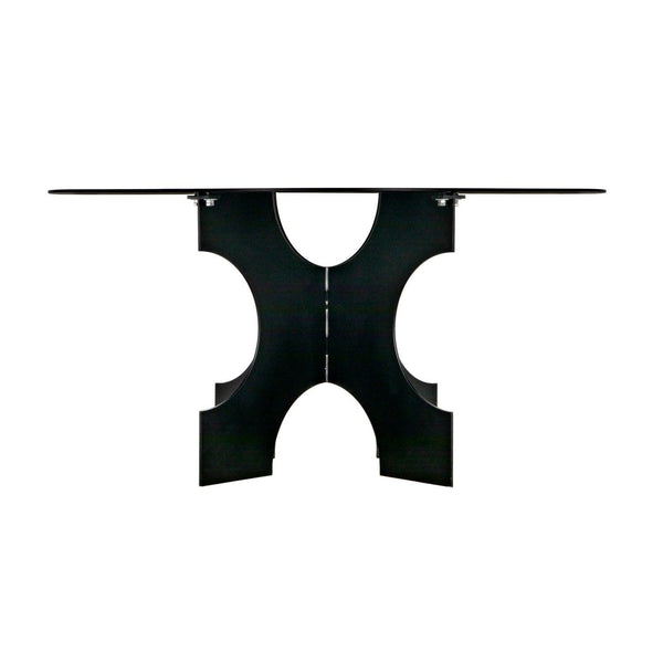 Noir Element Dining Table, Black Metal-Noir Furniture-Blue Hand Home